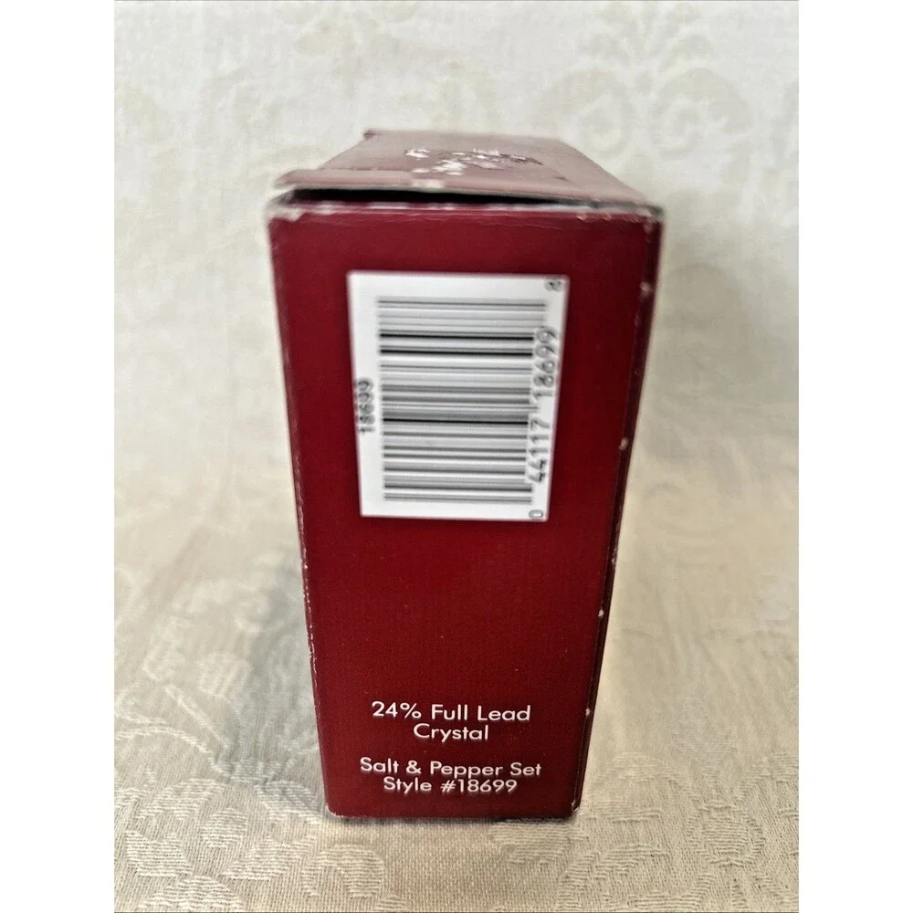 Vintage Jizerske Sklo Czech Lead Crystal Salt Pepper Shakers Style 18699 NIB